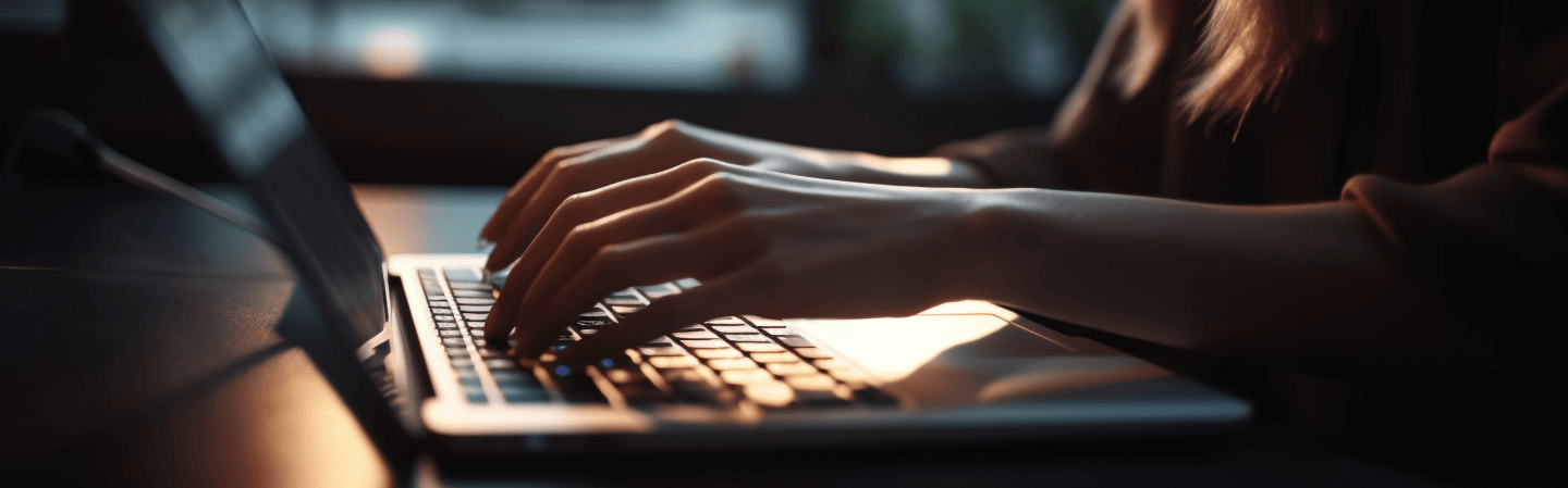 Klik Solutions It Security 46 young woman typing laptop office generated by ai