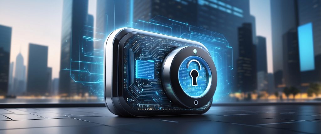How to Get Tech Support That Feels Like a Real Partner, Not a Bot 4 sleek futuristic design showcasing digital lock symbolizing cybersecurity with modern busine